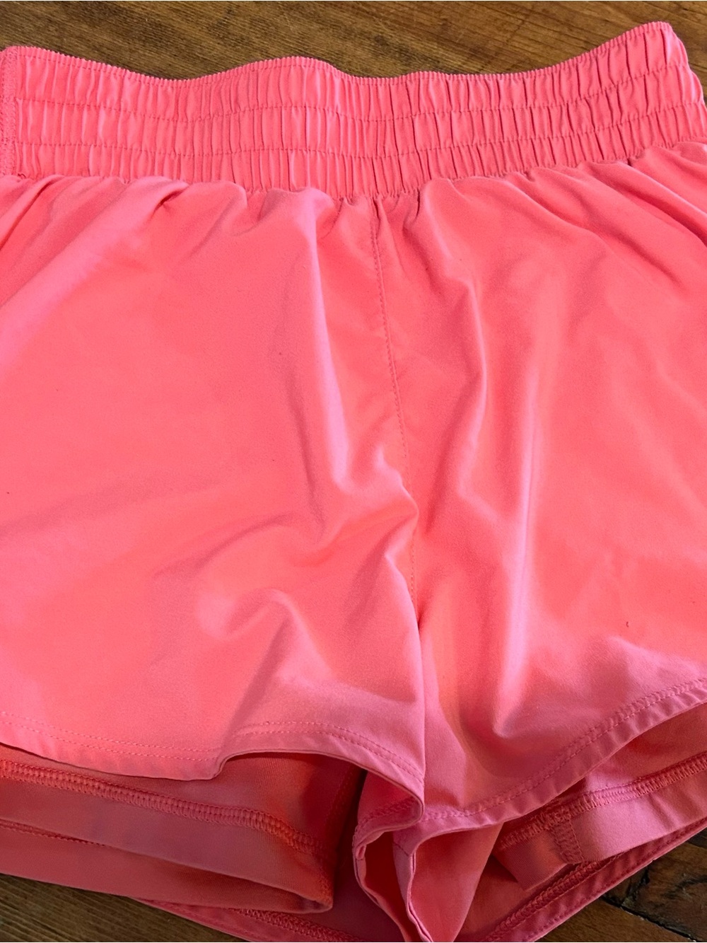 Nike Women’s Coral-Pink Elastic Waist Athletic Shorts